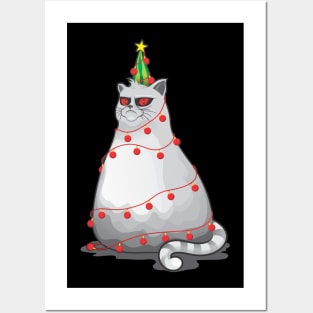 Meowy Christmas Tree Posters and Art